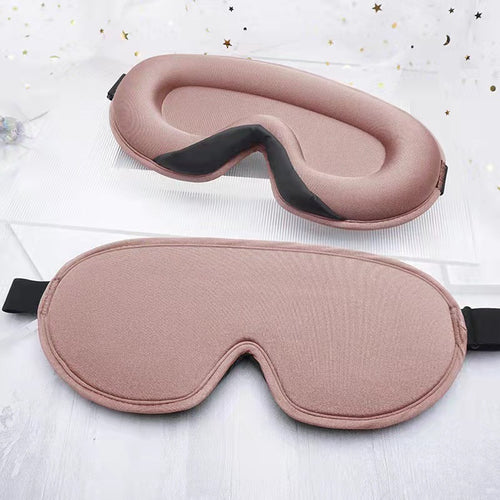 Somnia 3D contour sleep mask in pink - front and dome view showing zero eye pressure design