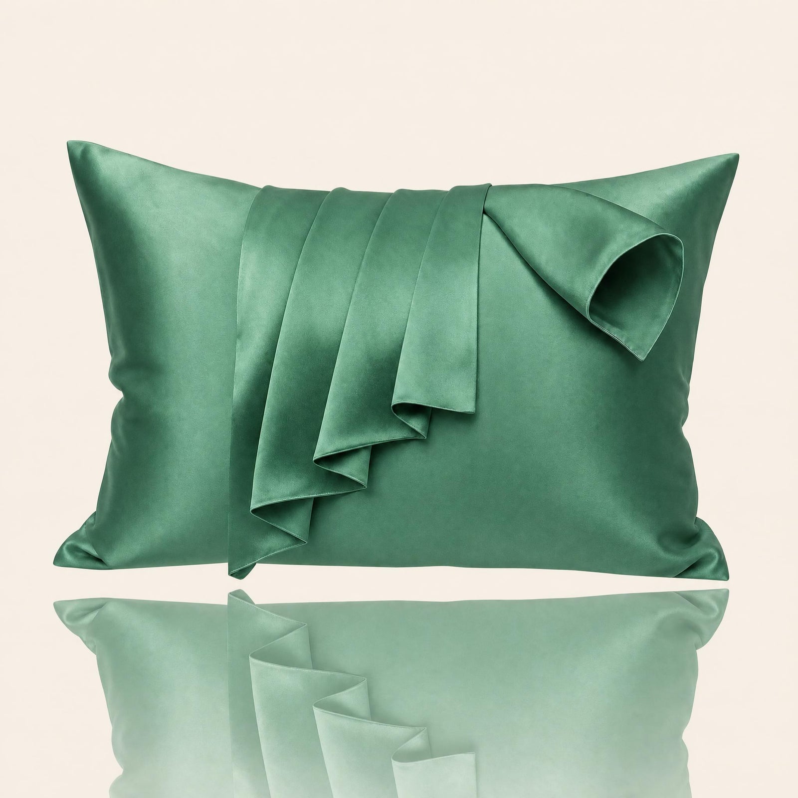 Somnia Sheen mulberry silk pillowcase in Green