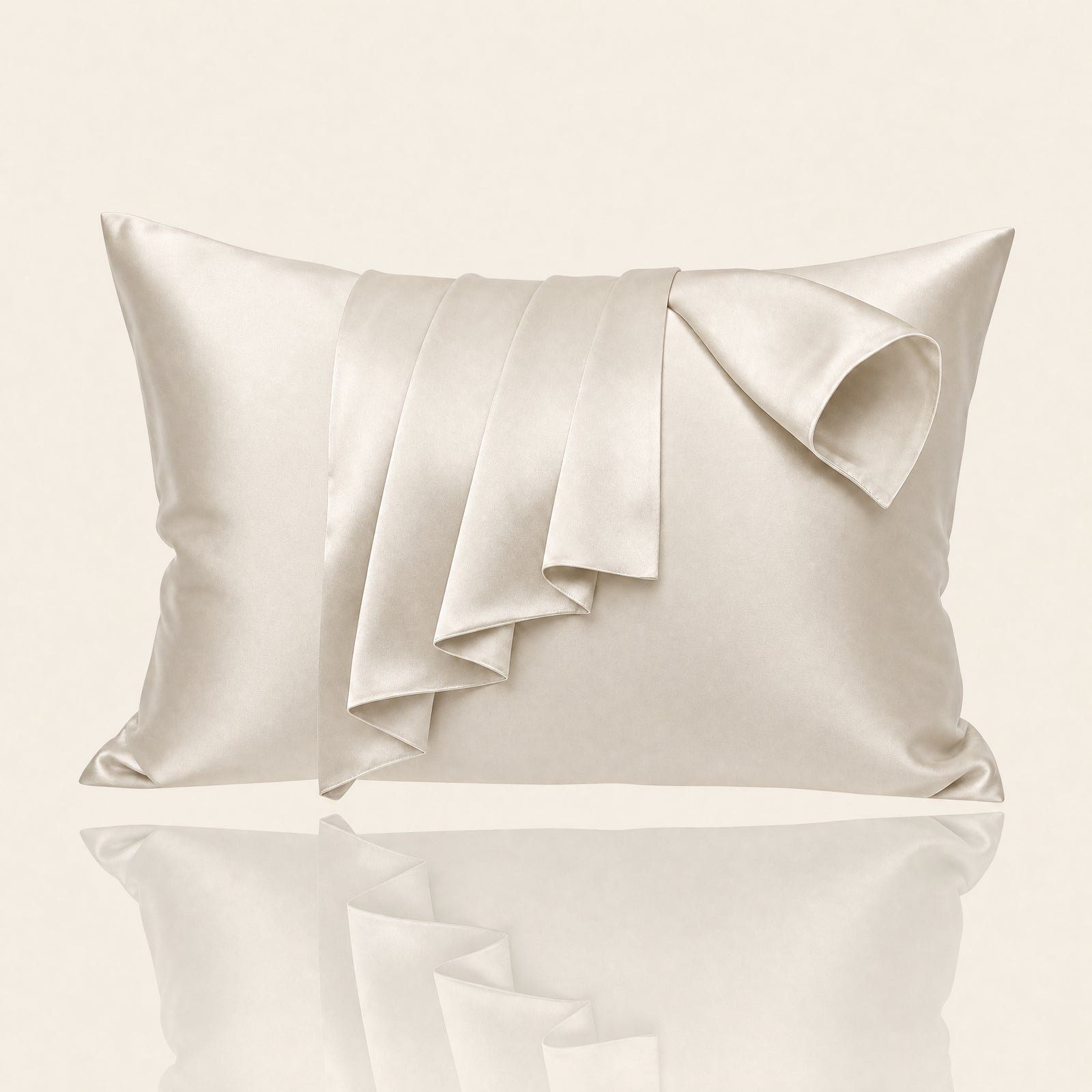 Somnia Sheen mulberry silk pillowcase in Beige