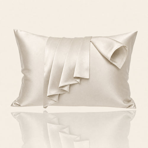 Somnia Sheen mulberry silk pillowcase in Beige
