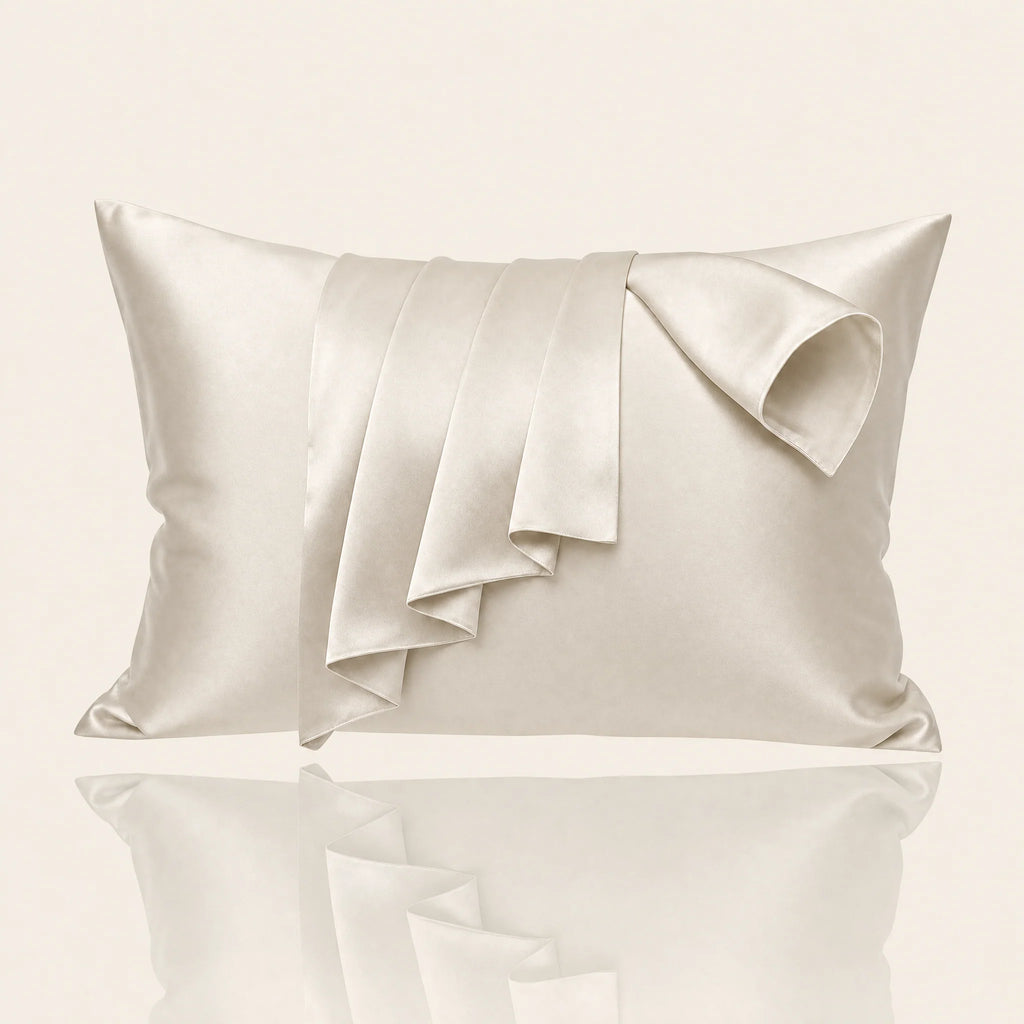 Somnia Sheen mulberry silk pillowcase in Beige
