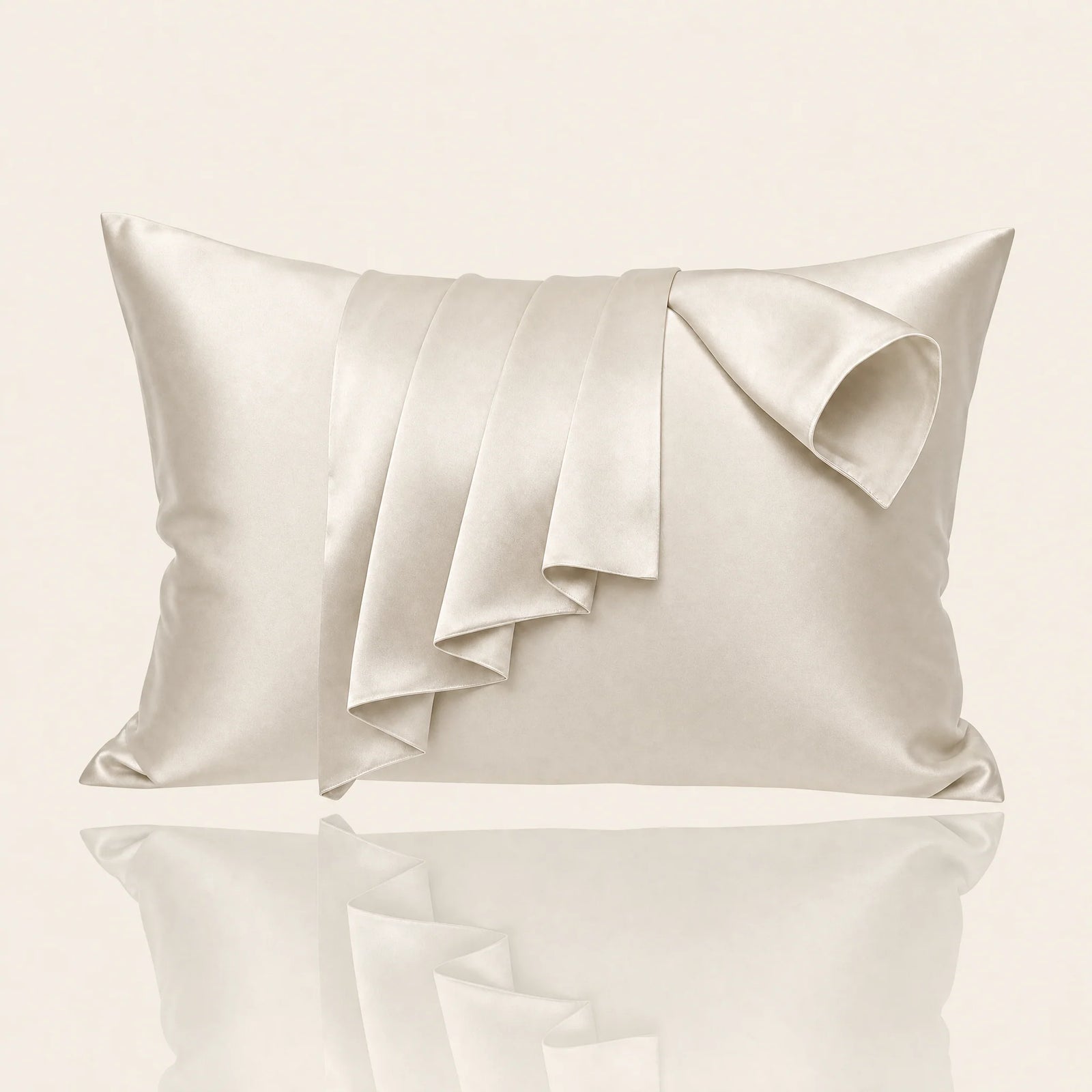 Somnia Sheen mulberry silk pillowcase in Beige
