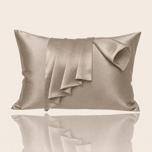 Somnia Sheen mulberry silk pillowcase in Taupe