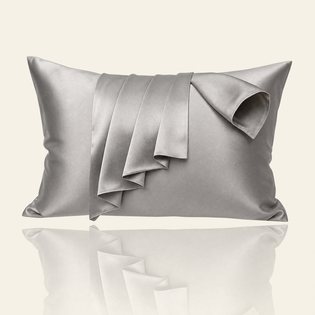 Somnia Sheen mulberry silk pillowcase in Grey
