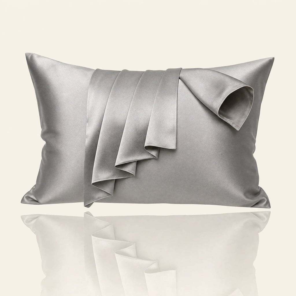 Somnia Sheen mulberry silk pillowcase in Grey