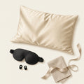 The Somnia Dormant Set: Sable mask, Mute earplugs and Sheen silk pillowcase, for two